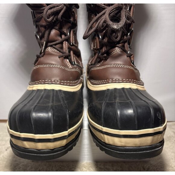 Outbound Boots Size 9 Mens Brown Black Insulated Winter Sherpa Lining Waterproof - Picture 9 of 15